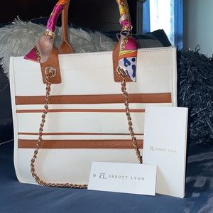 Abbott Lyon-Mini Ivory/Tan Canvas Resort Bag